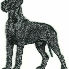 Parche bordado Weimaraner negro gris